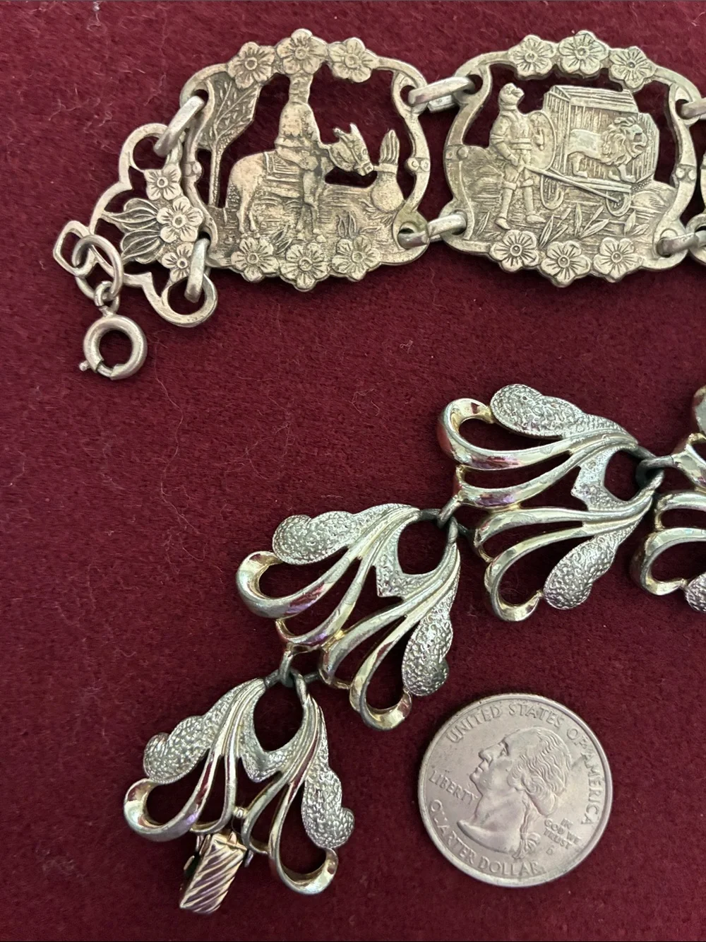 Spanish and Floral Link Bracelets